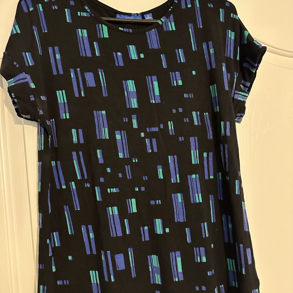 Apt. 9 Black Top with Blue and Green Accents